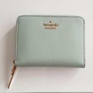 Kate Spade Mint Wallet and Card Holder with Zipper